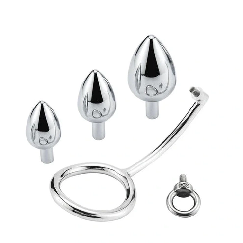 Anal Hook Cock Steel Stainless Set with DiscreetChoice 4663 Ring 0728